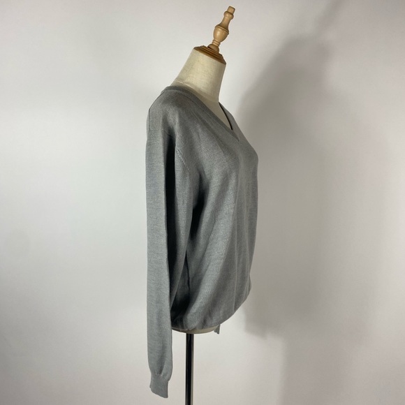 PRONTO UOMO Extra Fine Merino V Neck Sweater Large - Picture 3 of 8